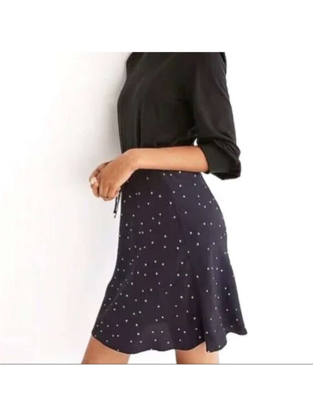 Madewell Navy Strapless Star Print Midline Skirt